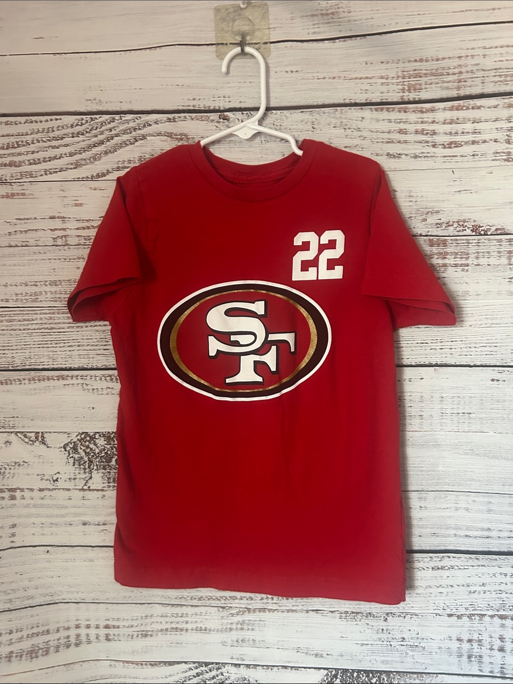 Kids San Francisco 49ers Christian Mccaffrey 22 shirt size 8